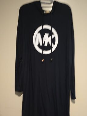 Michael Kors Black Hooded Dress with White MK Emblem